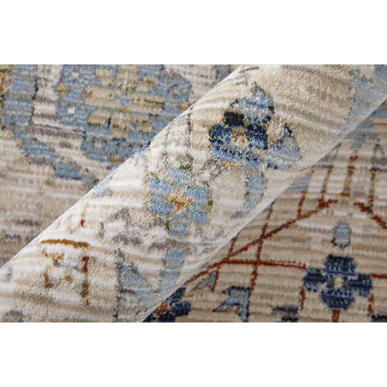 Feizy Melrose 39P5F Traditional Floral & Botanical Rug in Tan/Blue/Red