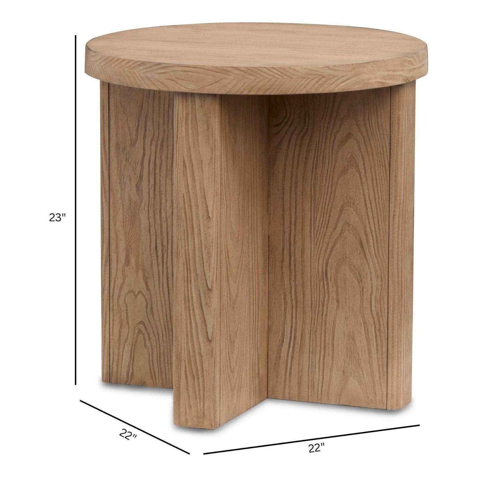 Magnussen Home Hayden Golden Oat Round End Table