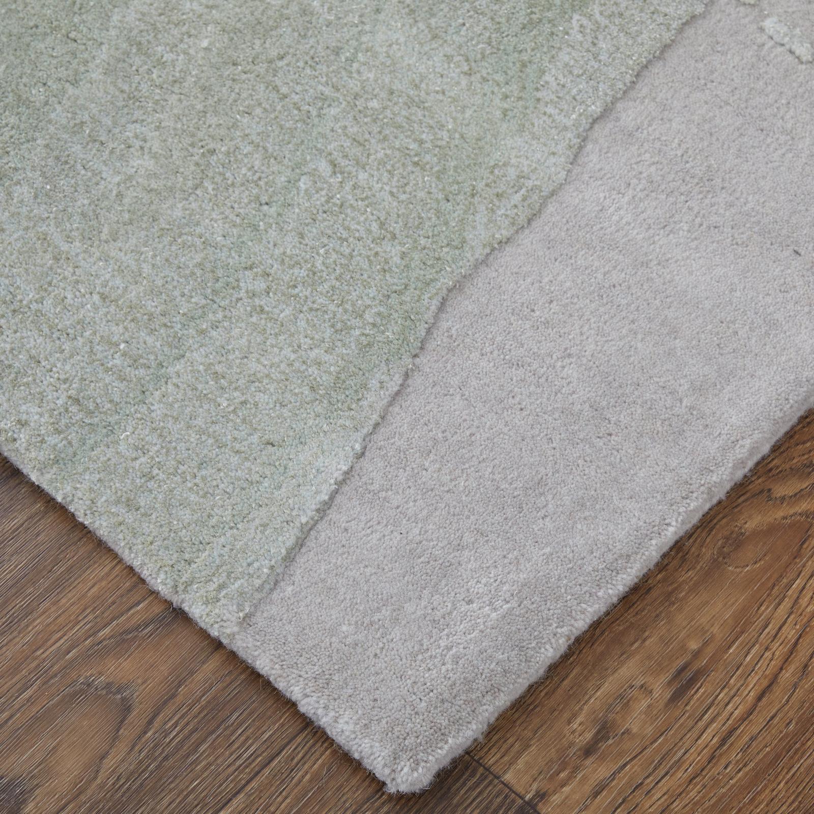 Feizy Kawai 8986F Modern Abstract Rug in Green/Blue/Ivory