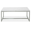 Magnussen Home Esme White Marble And Brushed Nickel Rectangular Cocktail Table