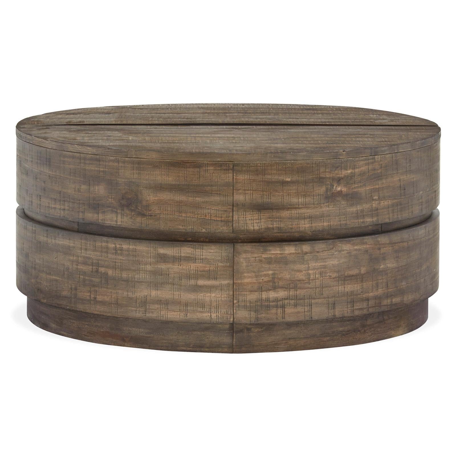 Magnussen Home Baisden Tobacco Lift Top Round Cocktail Table With Casters