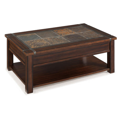 Magnussen Home Roanoke Cherry And Slate Rectangular Lift Top Cocktail Table With Casters