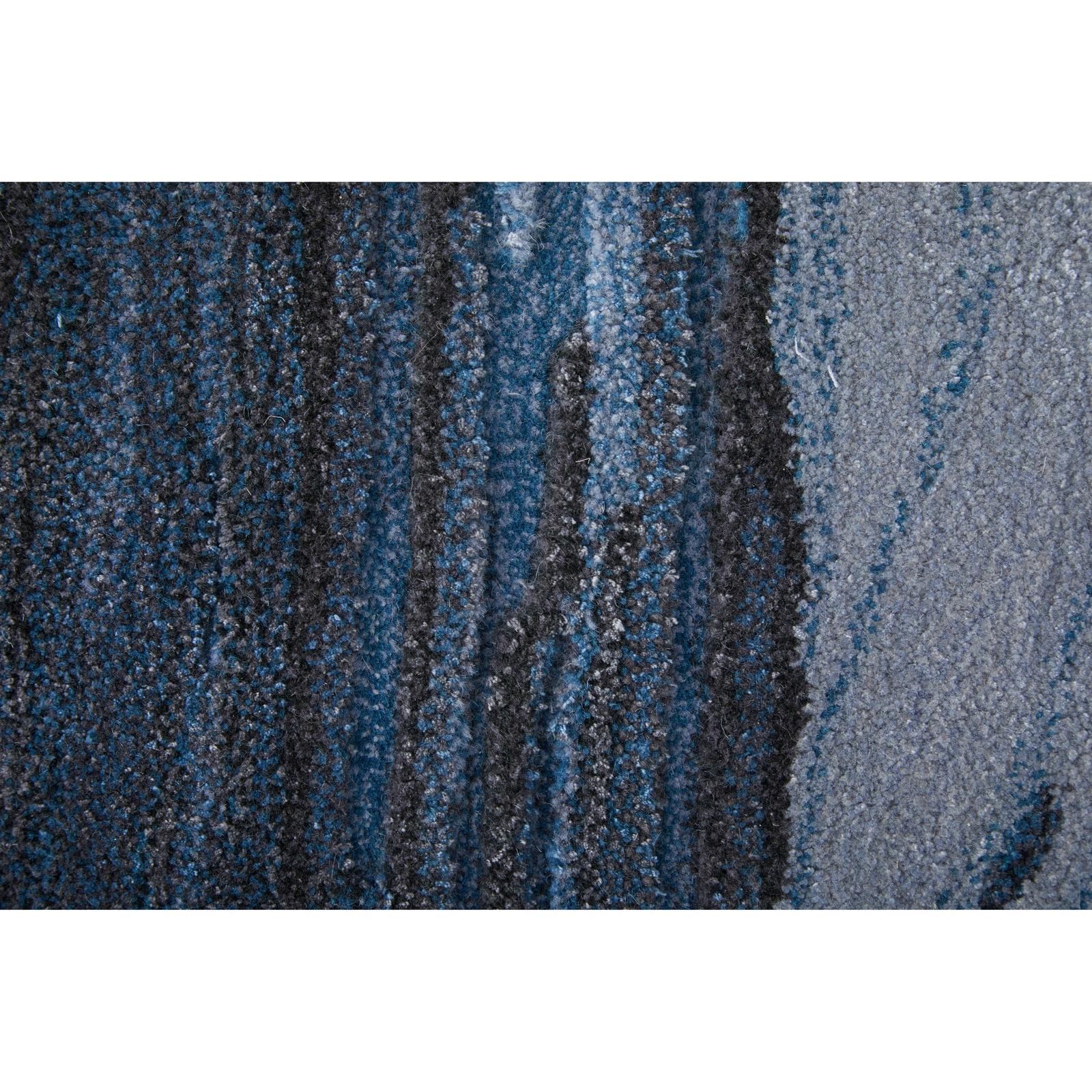 Feizy Kawai 8983F Modern Abstract Rug in Blue/Black/Gray