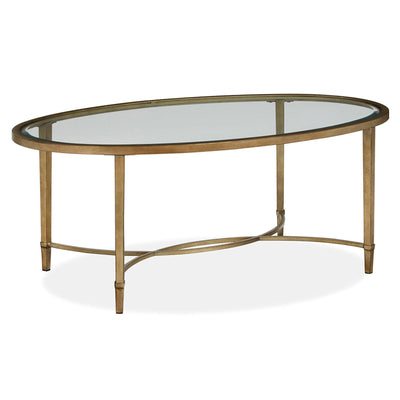 Magnussen Home Copia Antiqued Silver With Gold Tint Oval Cocktail Table
