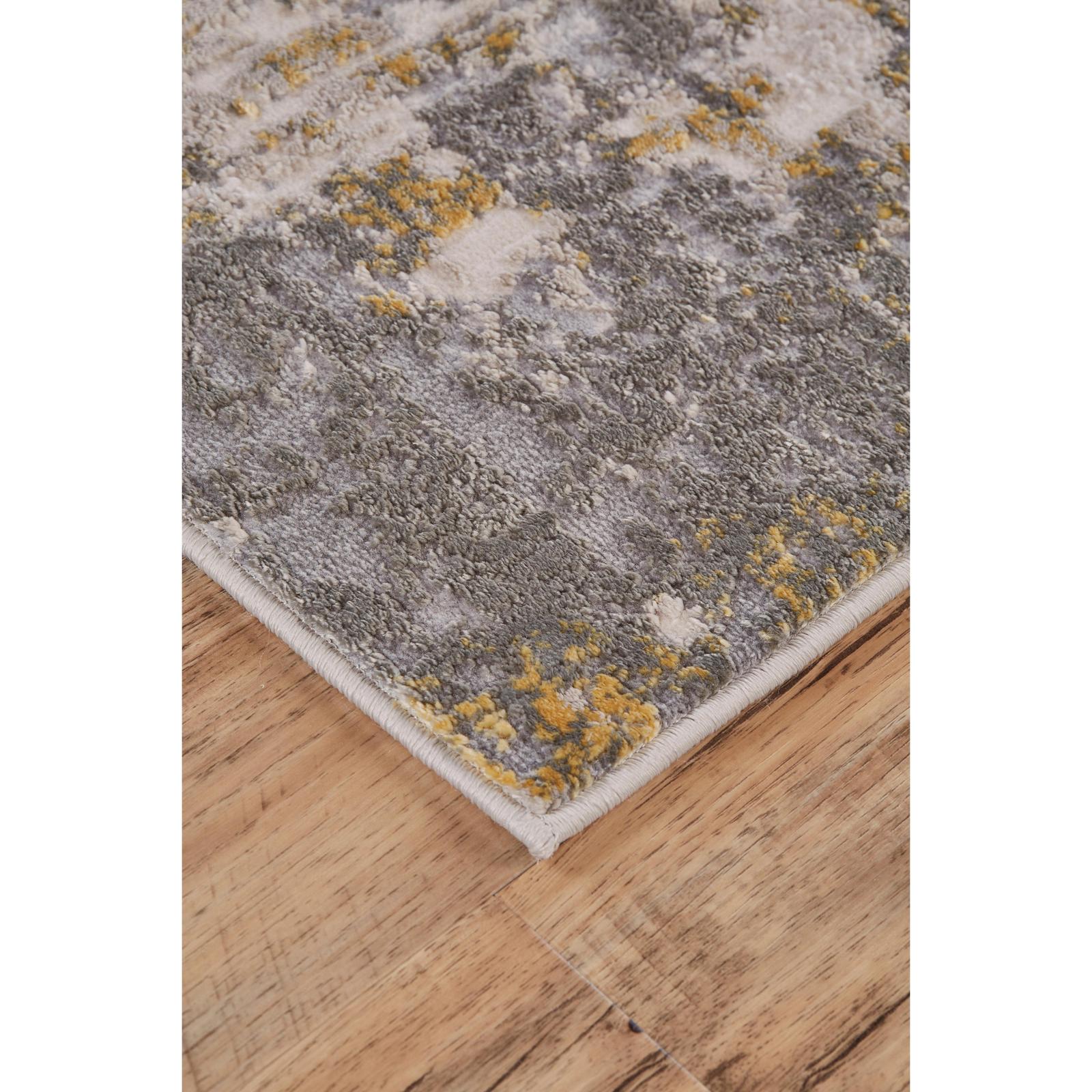 Feizy Waldor 3969F Modern Abstract Rug in Gray/Gold
