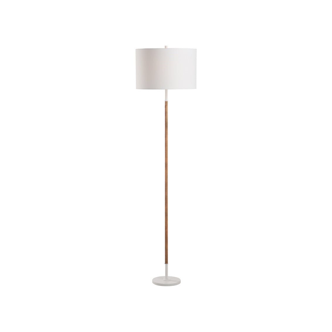 Chelsea House Amelia Matte White Rattan Floor Lamp