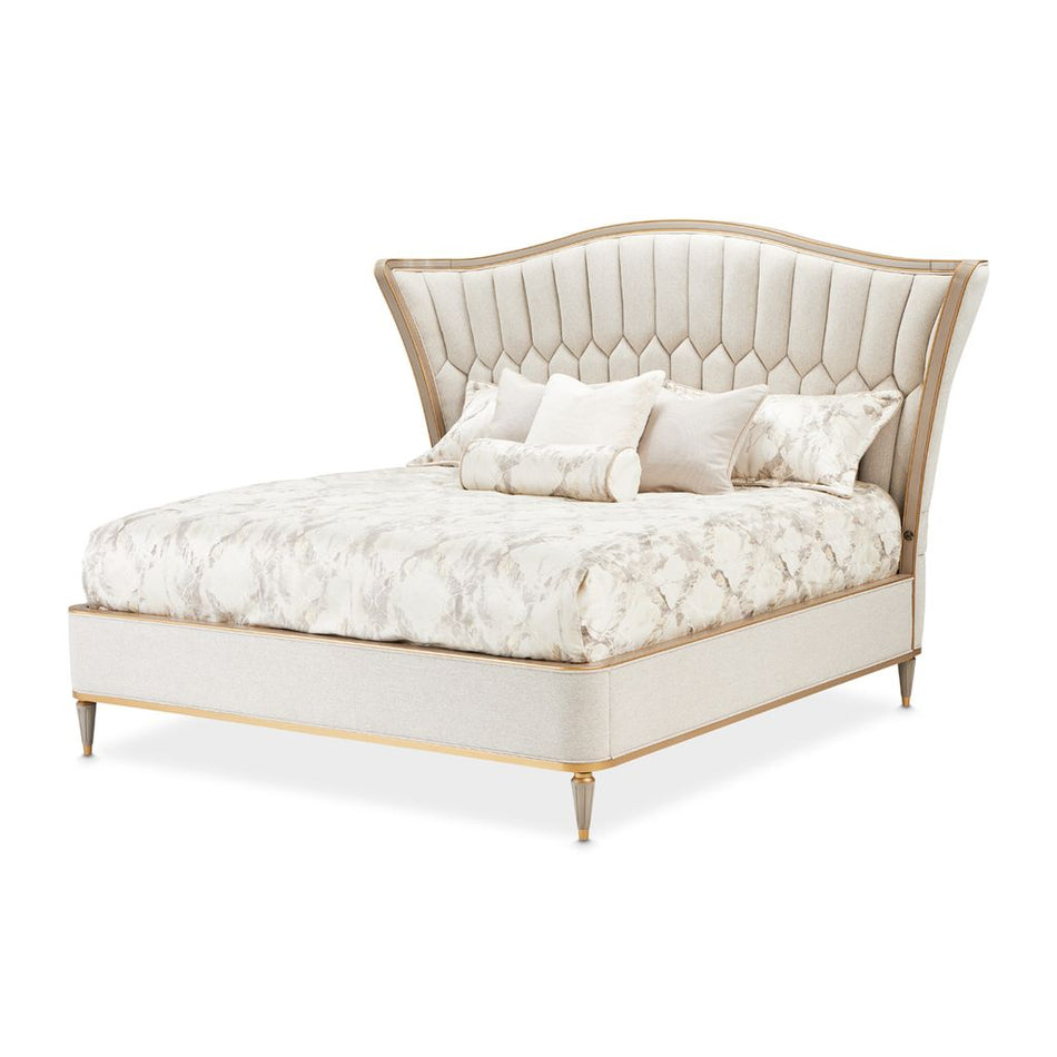 Michael Amini St. Charles Upholstered Bed - Dove Gray