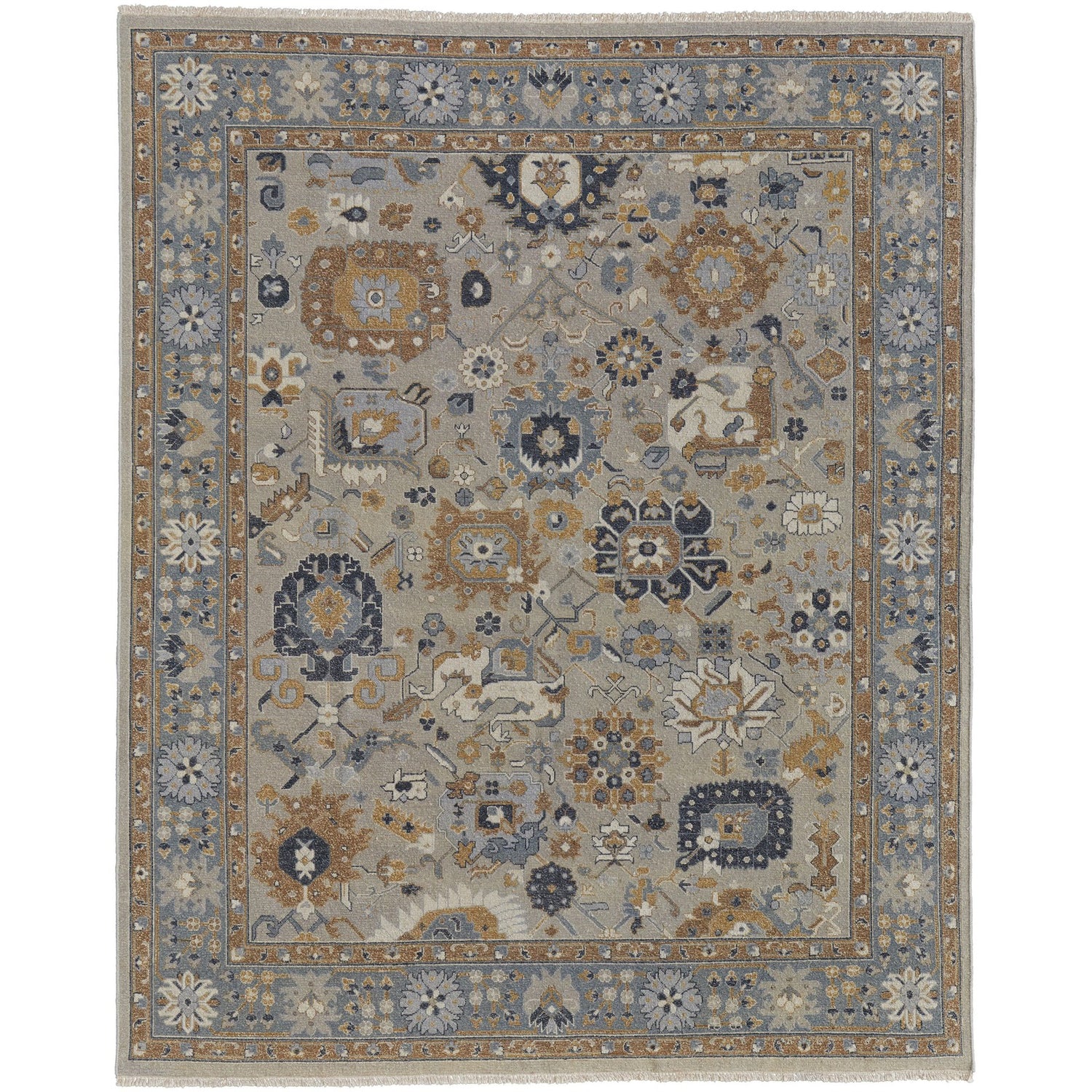 Feizy Corbitt 0612F Traditional Oriental in Blue/Brown/Gray