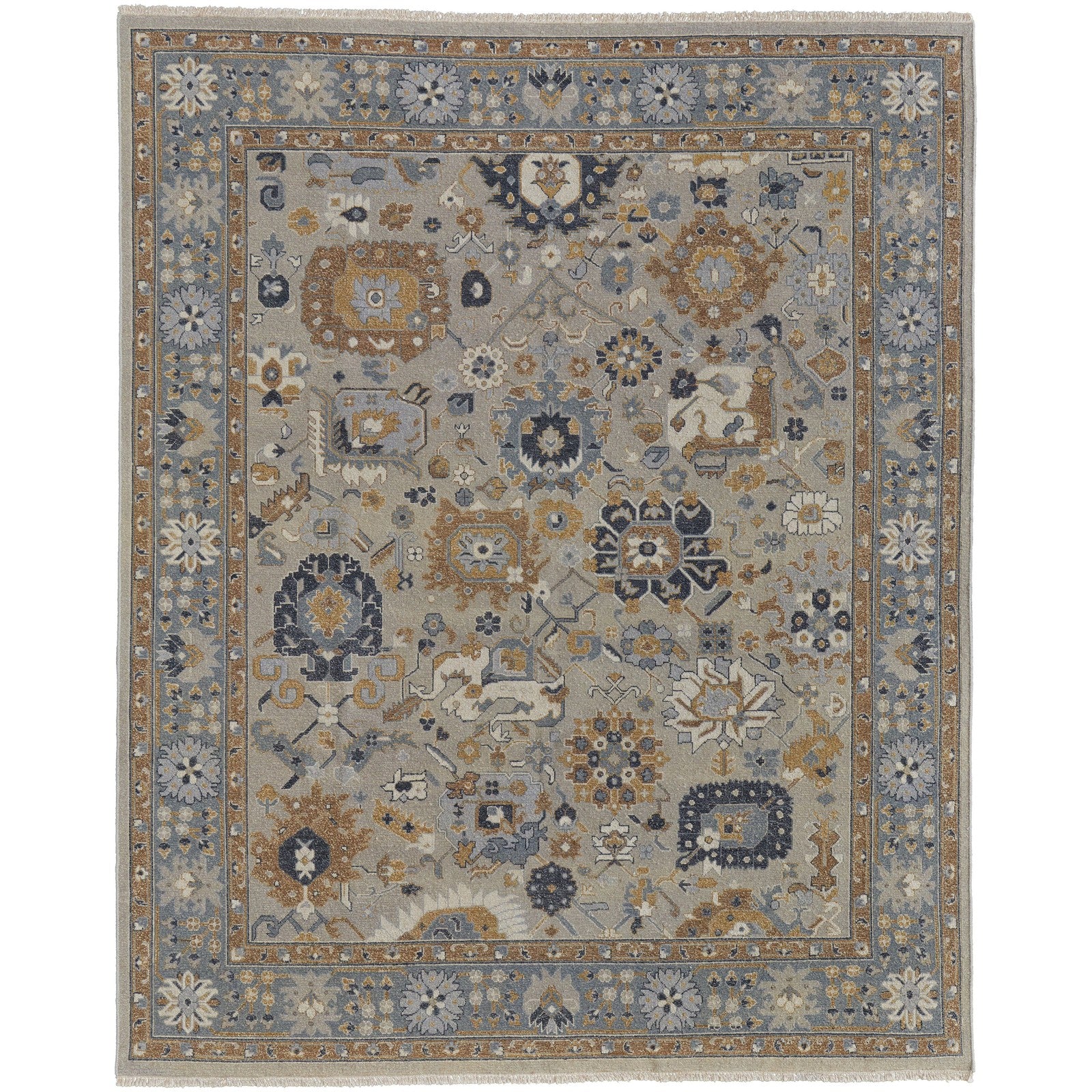 Feizy Corbitt 0612F Traditional Oriental in Blue/Brown/Gray