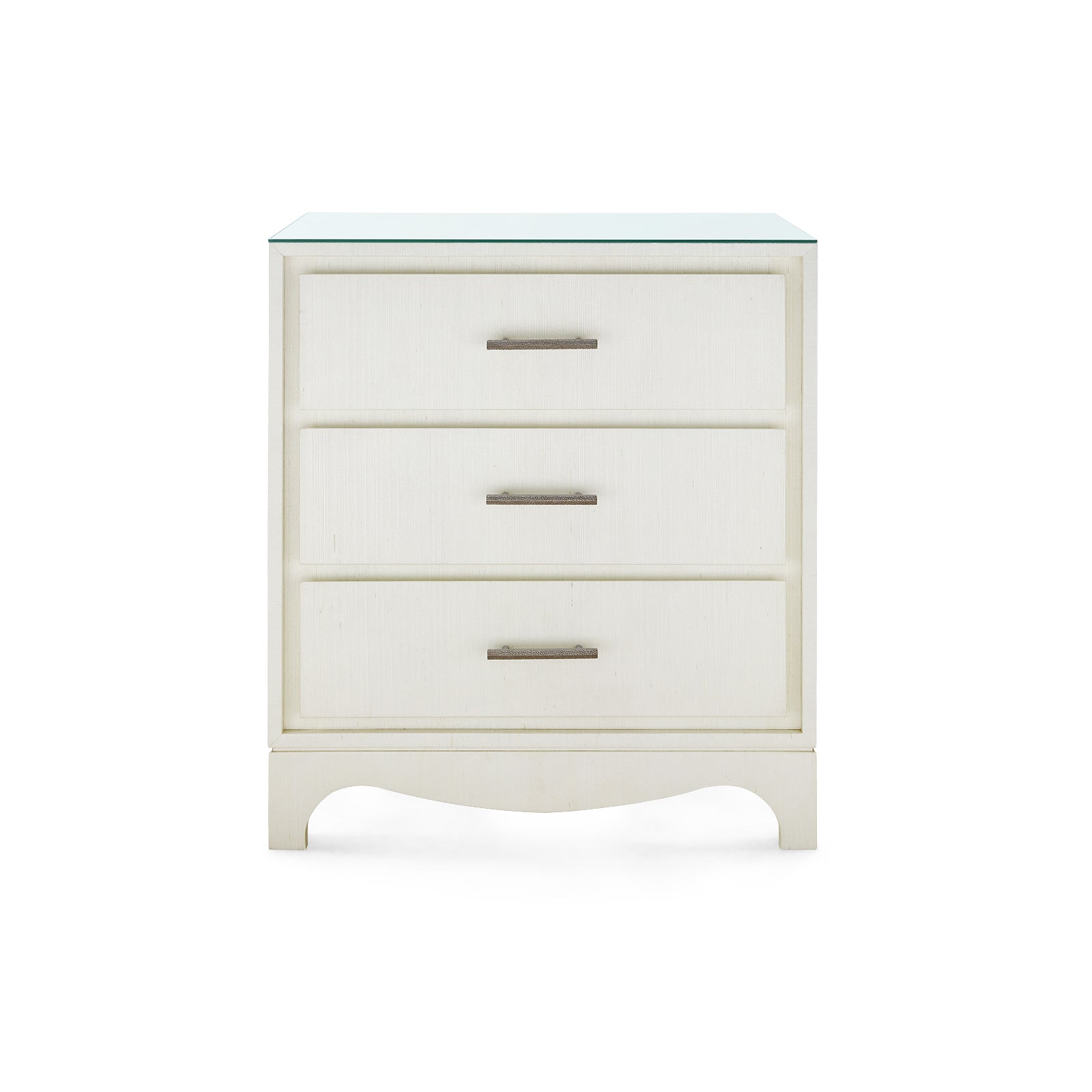 Villa & House Barrett 3-Drawer Side Table with Glass Top