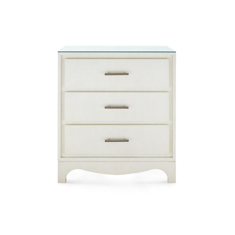 Villa & House Barrett 3-Drawer Side Table with Glass Top