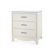 Villa & House Barrett 3-Drawer Side Table with Glass Top