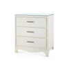 Villa & House Barrett 3-Drawer Side Table with Glass Top