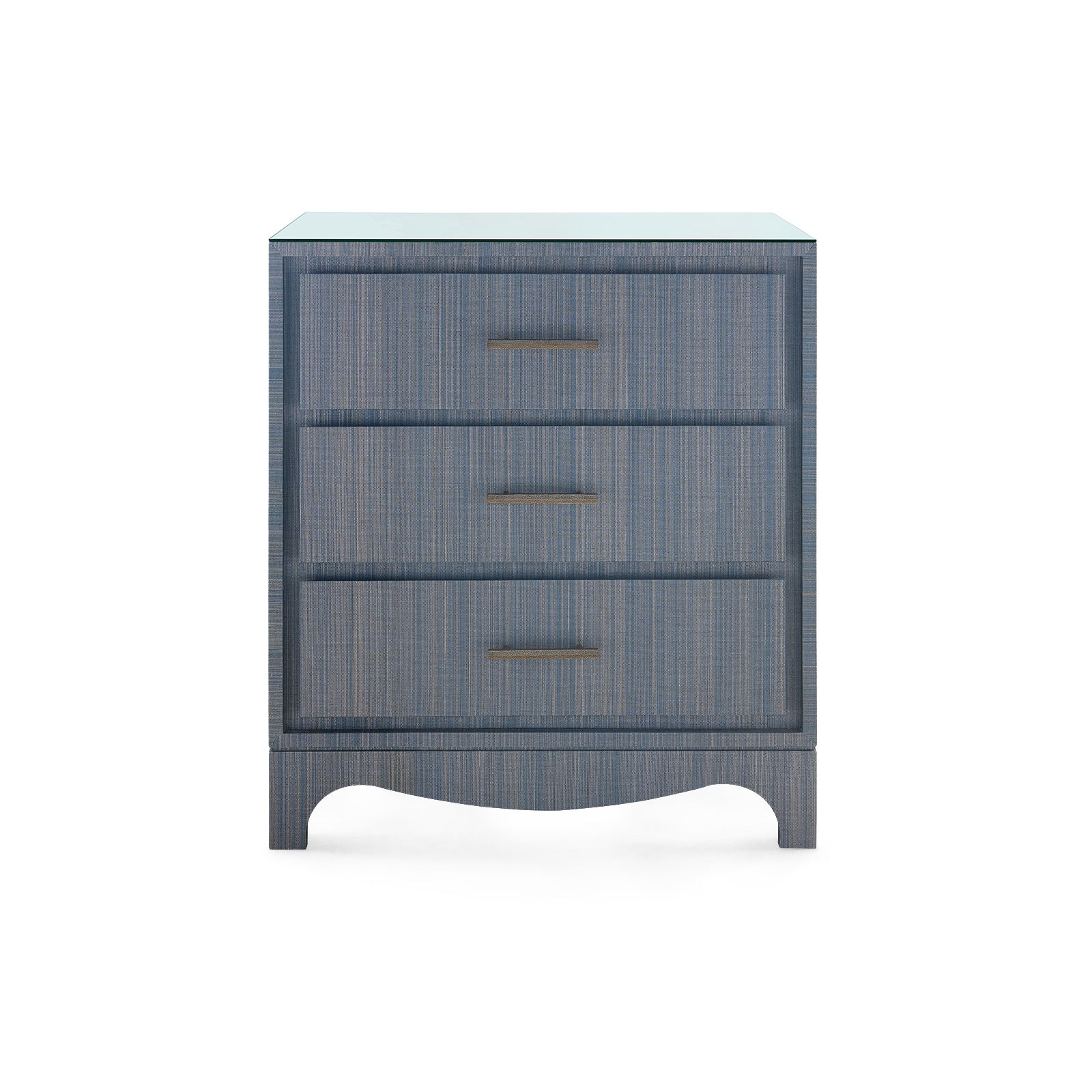 Villa & House Barrett 3-Drawer Side Table with Glass Top
