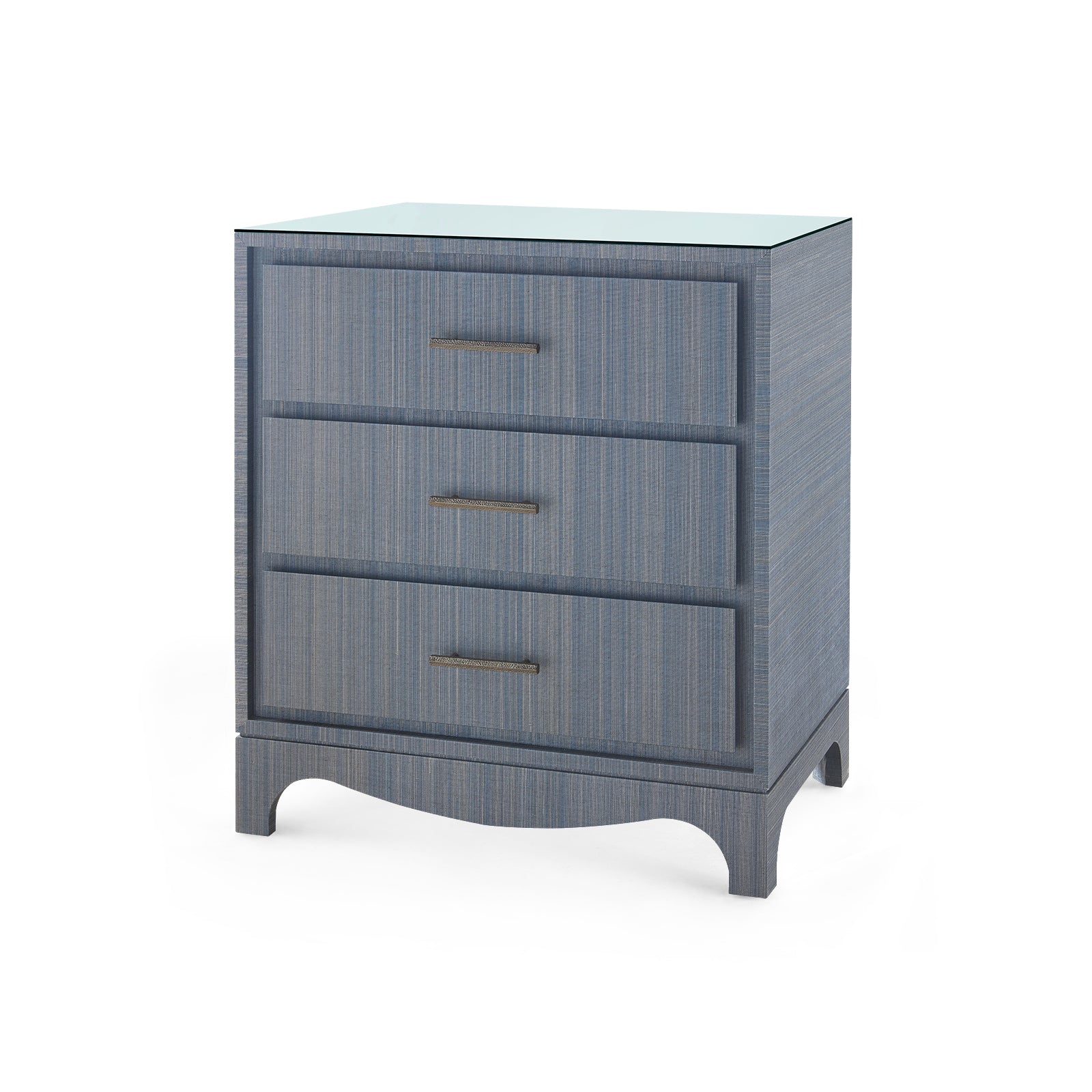 Villa & House Barrett 3-Drawer Side Table with Glass Top