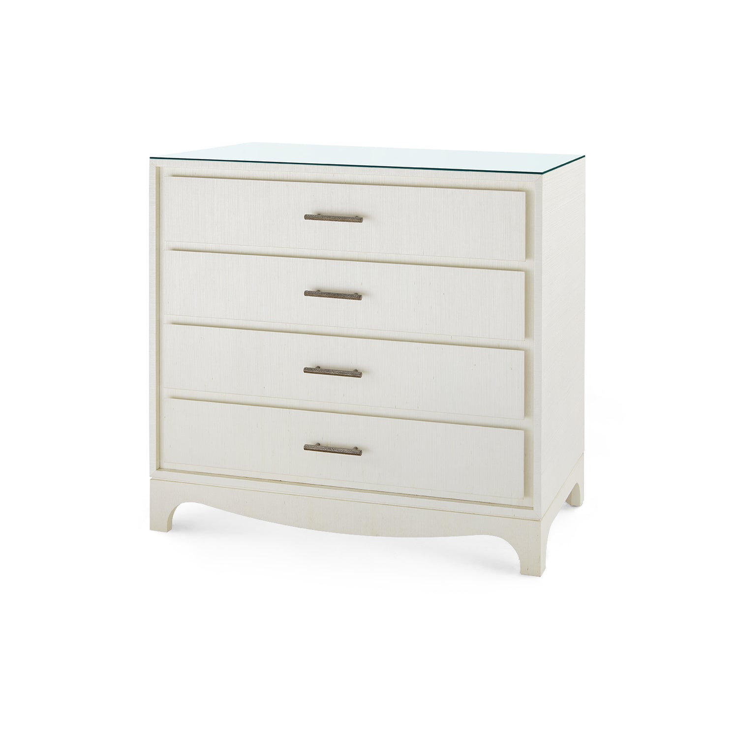 Villa & House Barrett Large 4-Drawer with Glass Top