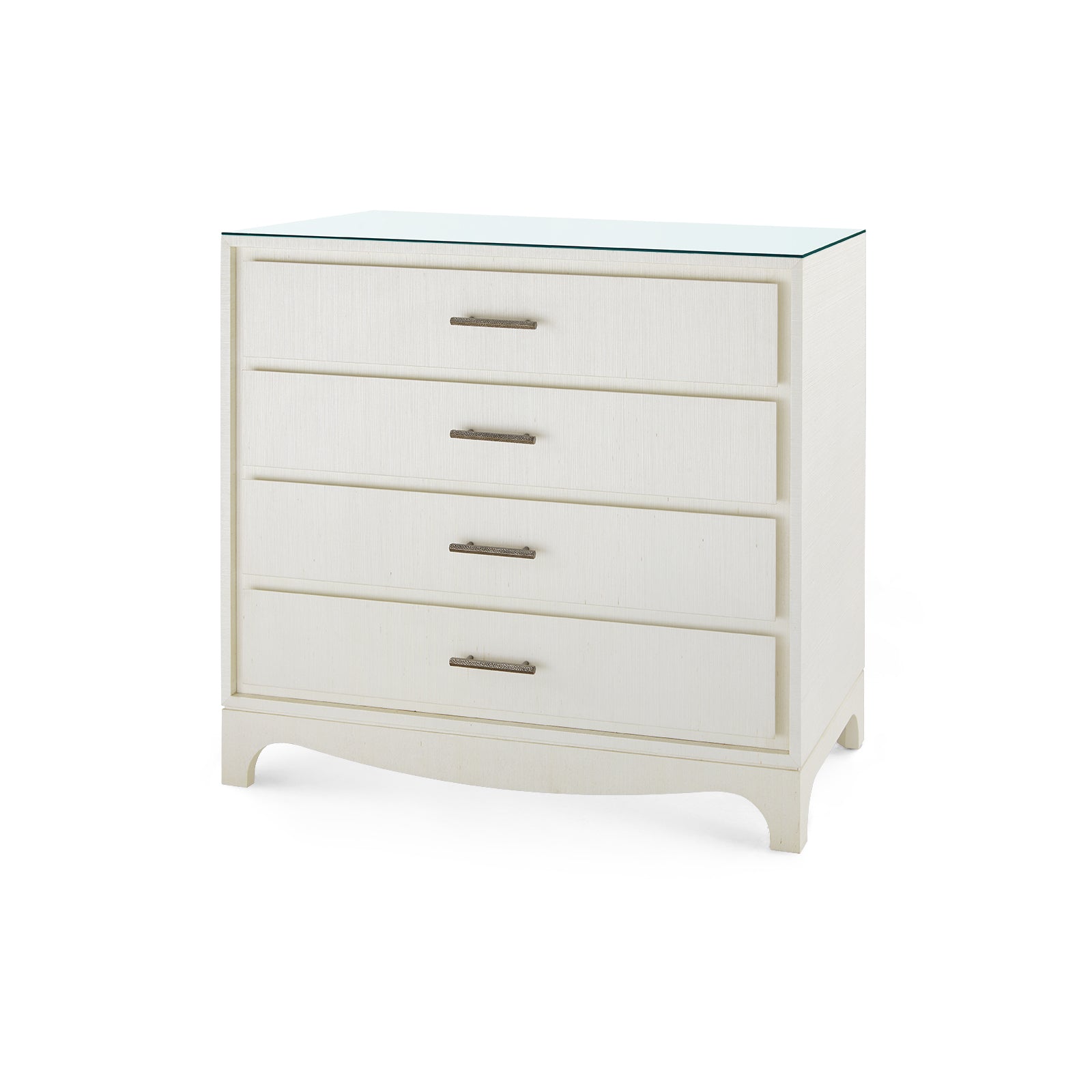 Villa & House Barrett Large 4-Drawer with Glass Top
