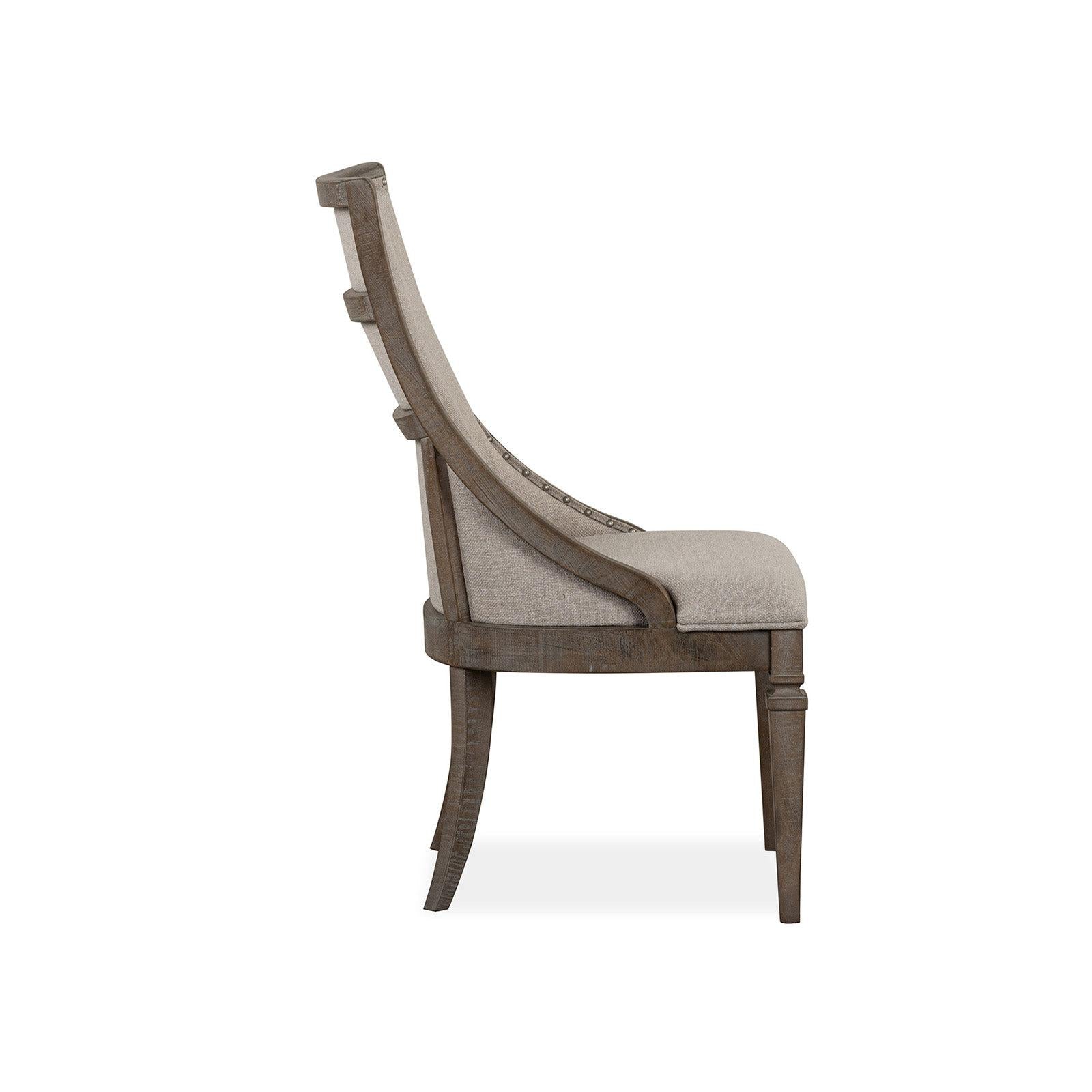 Magnussen Home Lancaster Dovetail Grey Upholstered Arm Chair Set of 2