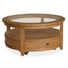 Magnussen Home Durant Honey Brown Round Cocktail Table With Casters