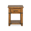 Magnussen Home Chesterfield Farmhouse Timber Rectangular End Table