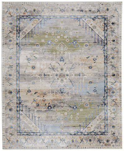 Feizy Melrose 39NZF Rug in Ivory/Green
