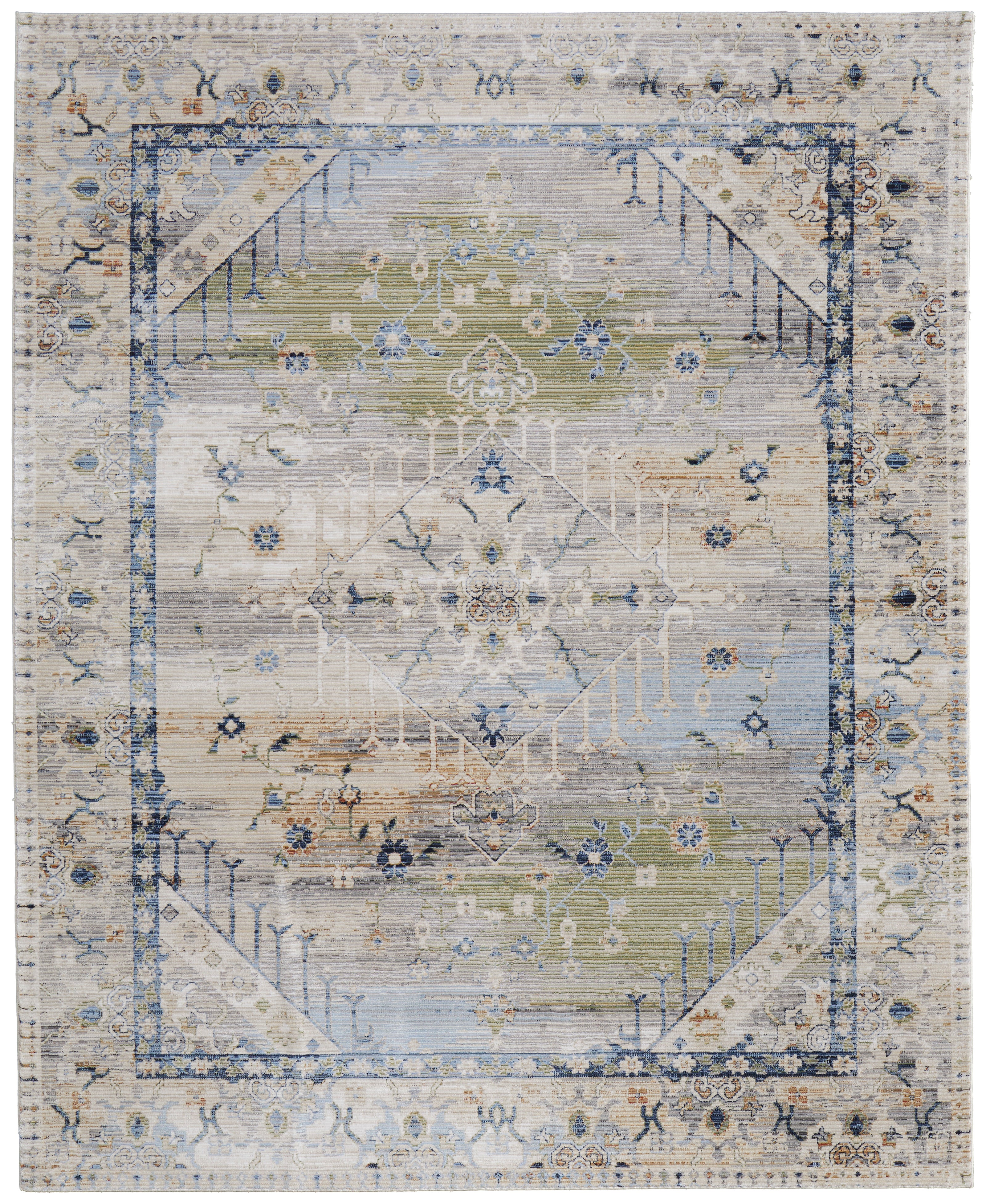 Feizy Melrose 39NZF Rug in Ivory/Green