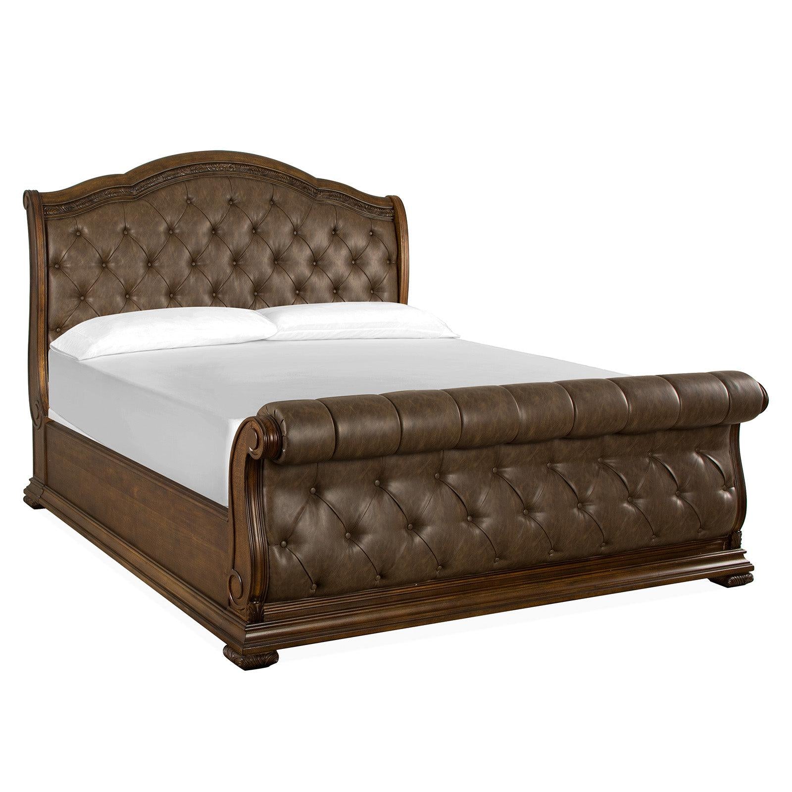 Magnussen Home Durango Willadeene Brown Upholstered Sleigh Bed
