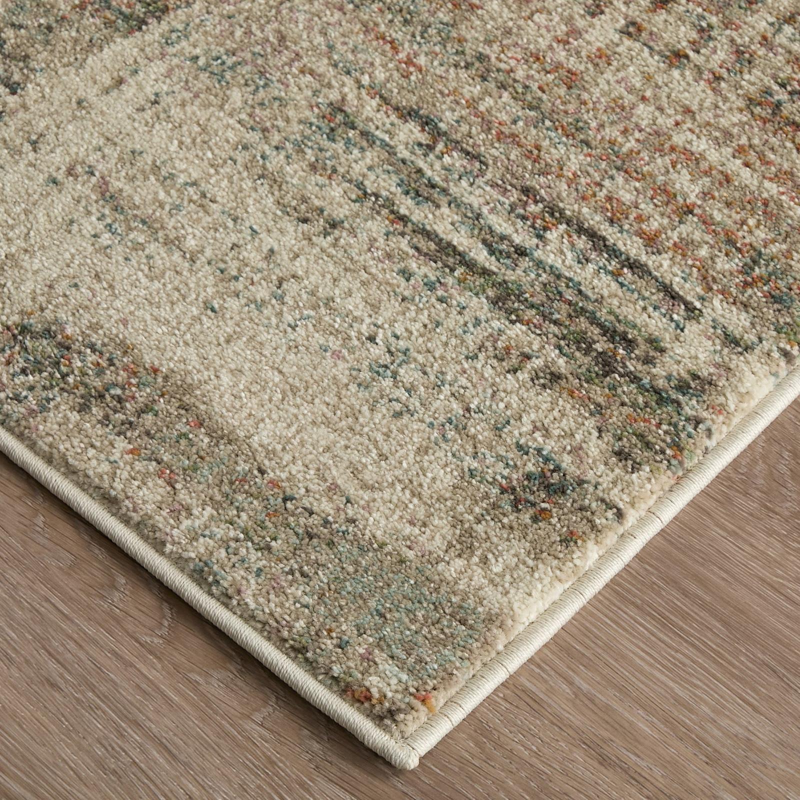 Feizy Eden 39QWF Modern Abstract Rug in Ivory/Gray/Green