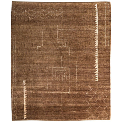 Feizy Agape 69HAF Modern Abstract Rug in Brown/Ivory
