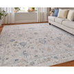 Feizy Pasha 39M7F Transitional Floral & Botanical in Ivory/Taupe/Blue