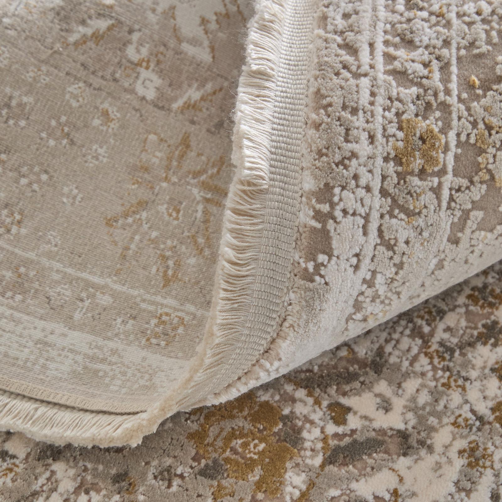 Feizy Cadiz 39SZF Traditional Floral & Botanical Rug in Ivory/Gray/Gold