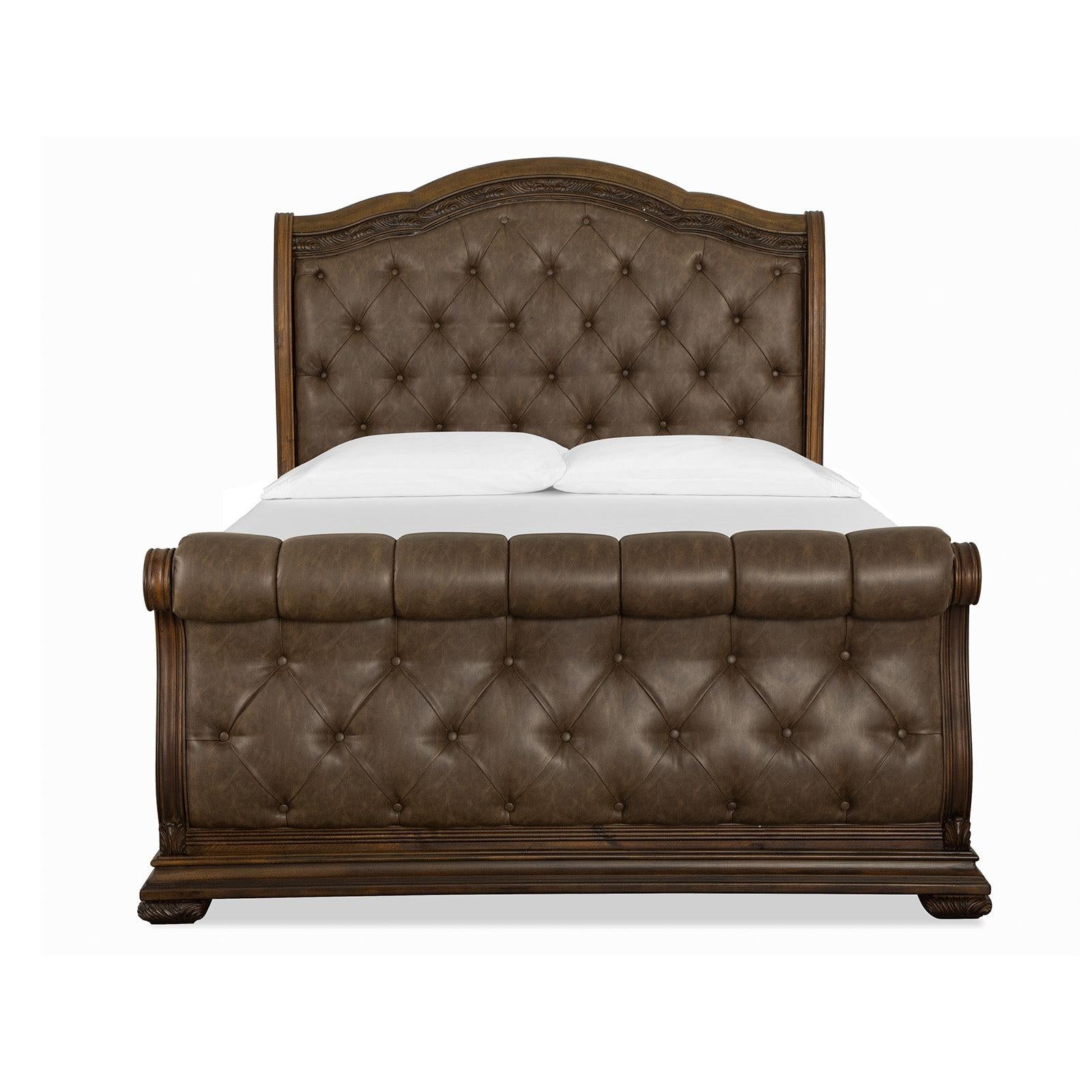 Magnussen Home Durango Willadeene Brown Upholstered Sleigh Bed
