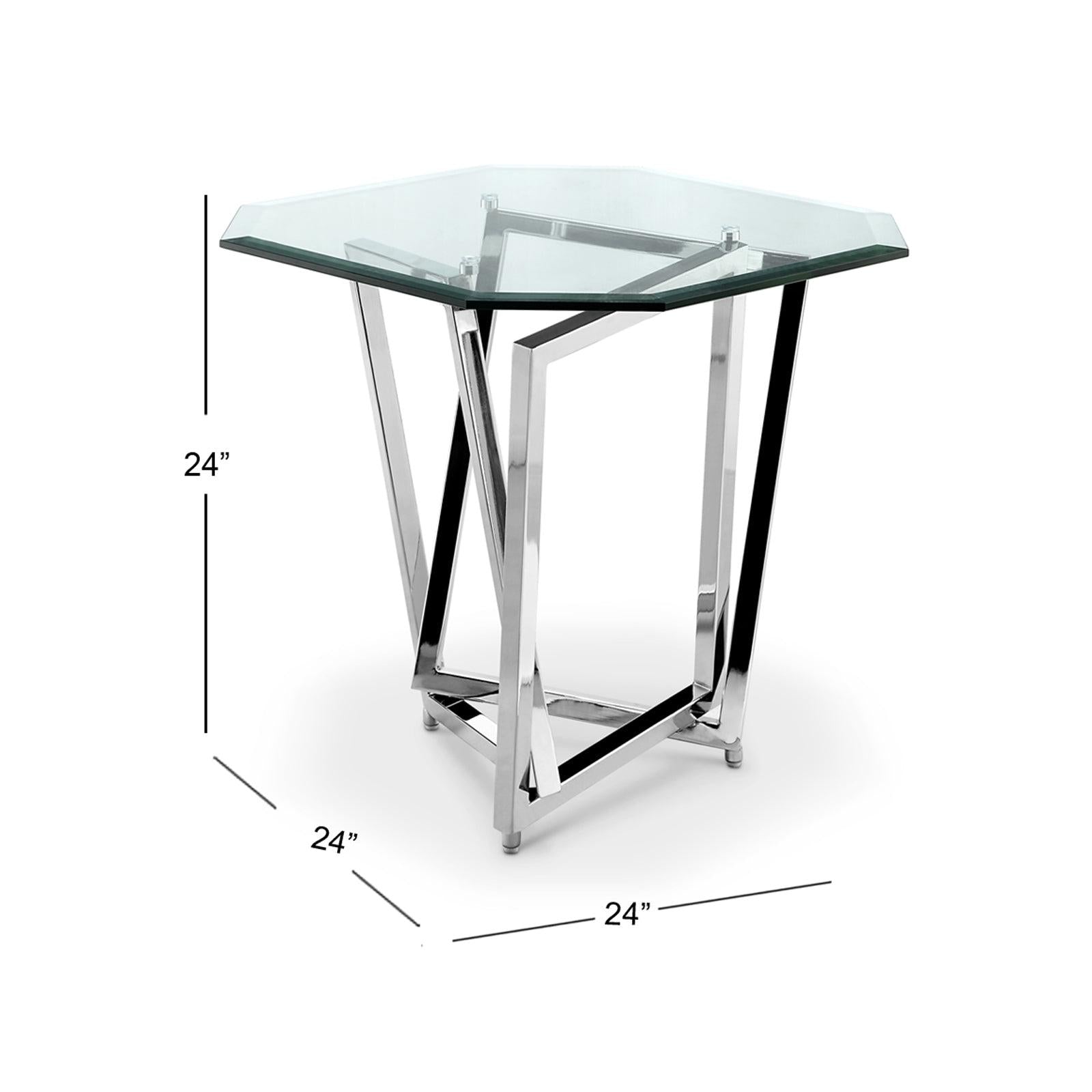 Magnussen Home Lenox Square Acadia White Octagonal End Table