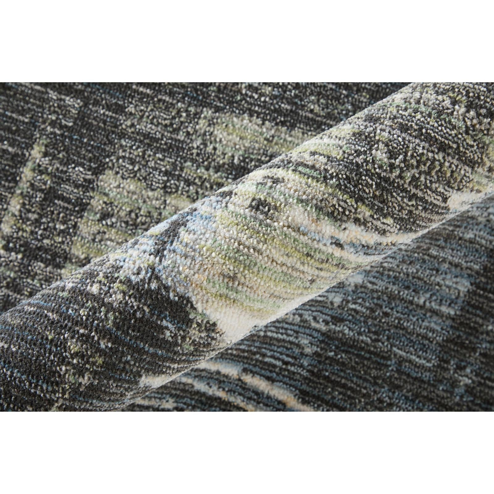 Feizy Greenwich 39U1F Modern Abstract, Ivory/Blue/Black, Rug