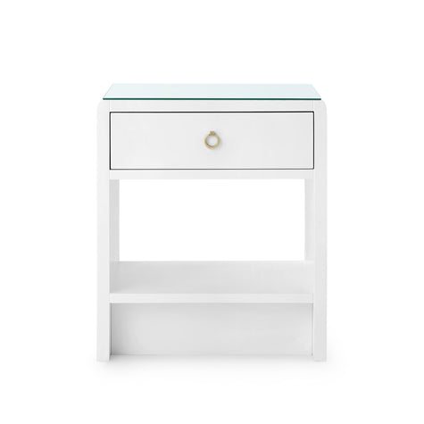 Villa & House Benjamin 1-Drawer Side Table with Glass Top