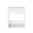 Villa & House Benjamin 1-Drawer Side Table with Glass Top