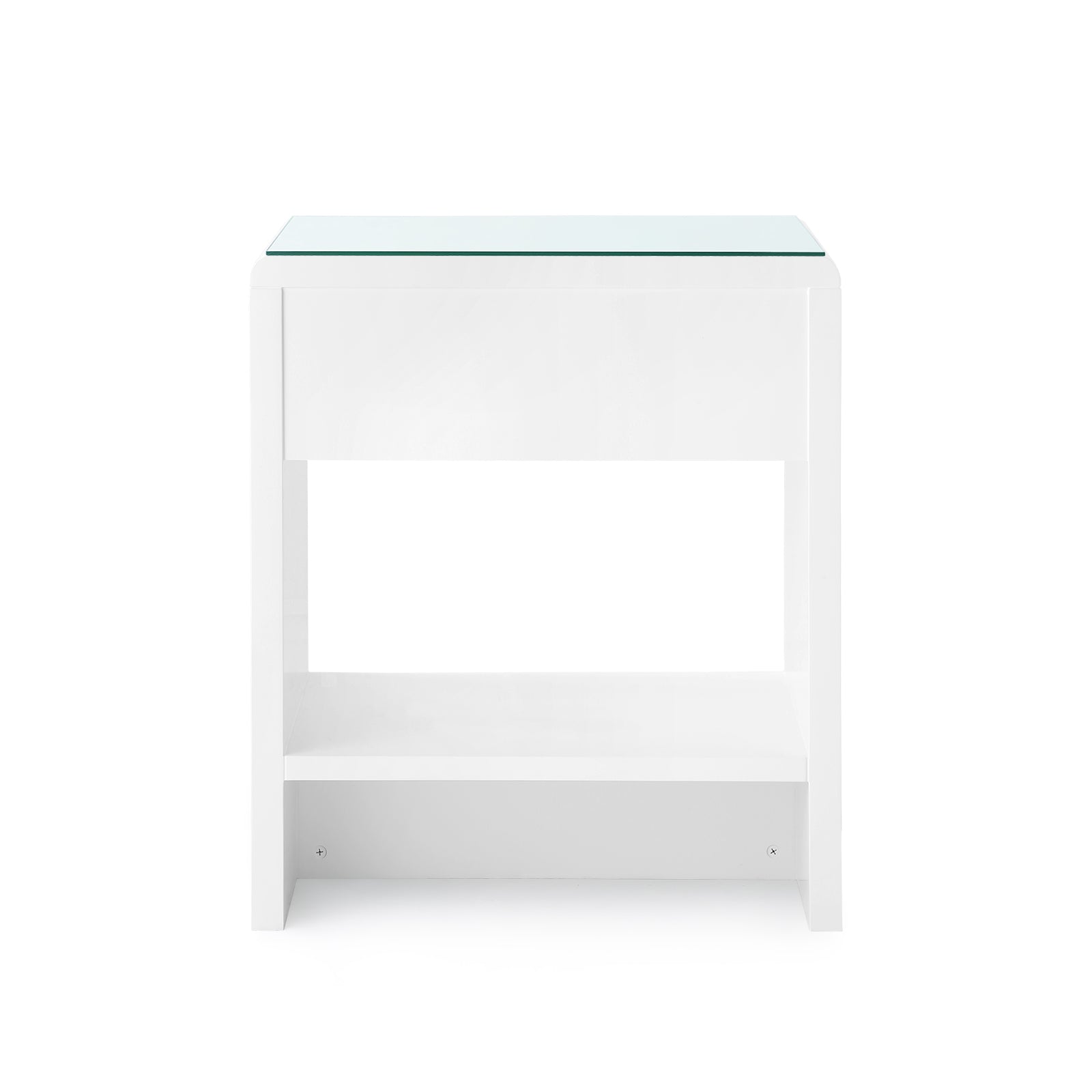 Villa & House Benjamin 1-Drawer Side Table with Glass Top