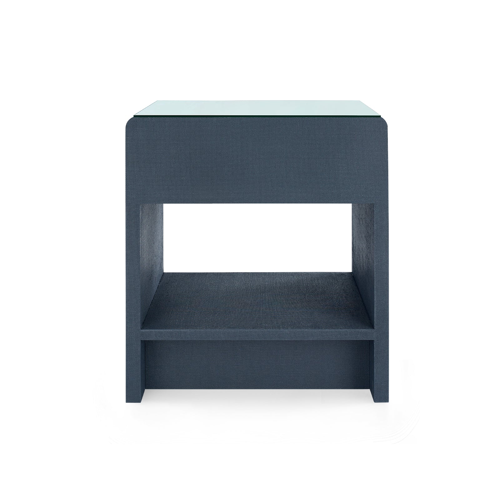 Villa & House Benjamin Linen Side Table with Glass Top
