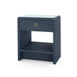 Villa & House Benjamin Linen Side Table with Glass Top