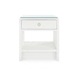 Villa & House Benjamin Linen Side Table with Glass Top