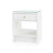Villa & House Benjamin Linen Side Table with Glass Top