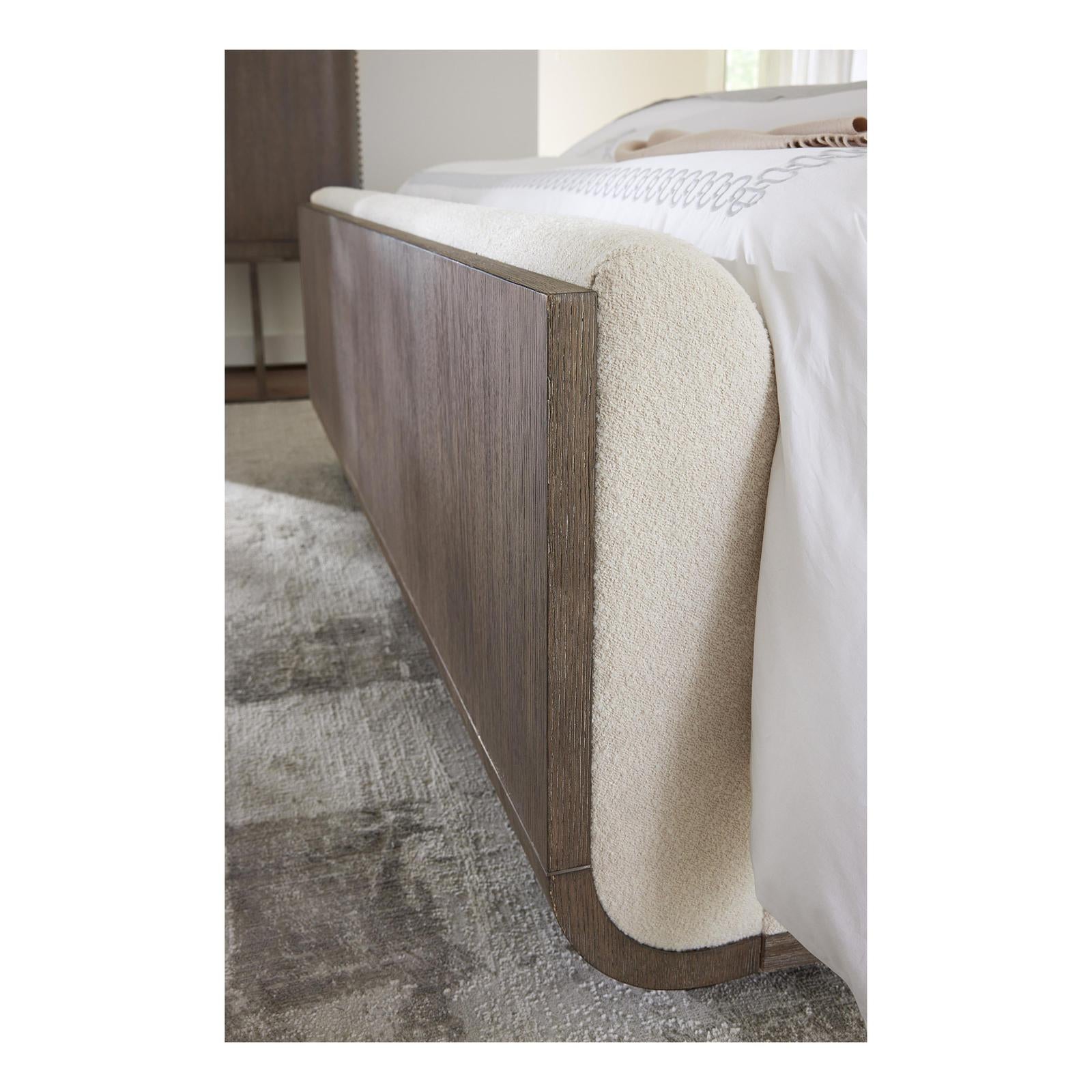 Hooker Furniture Modern Mood Upholstered Panel Bed Dark Wood