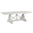 Magnussen Home Heron Cove Chalk White And Dovetail Grey Extendable Trestle Dining Table
