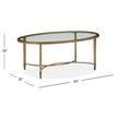 Magnussen Home Copia Antiqued Silver With Gold Tint Oval Cocktail Table