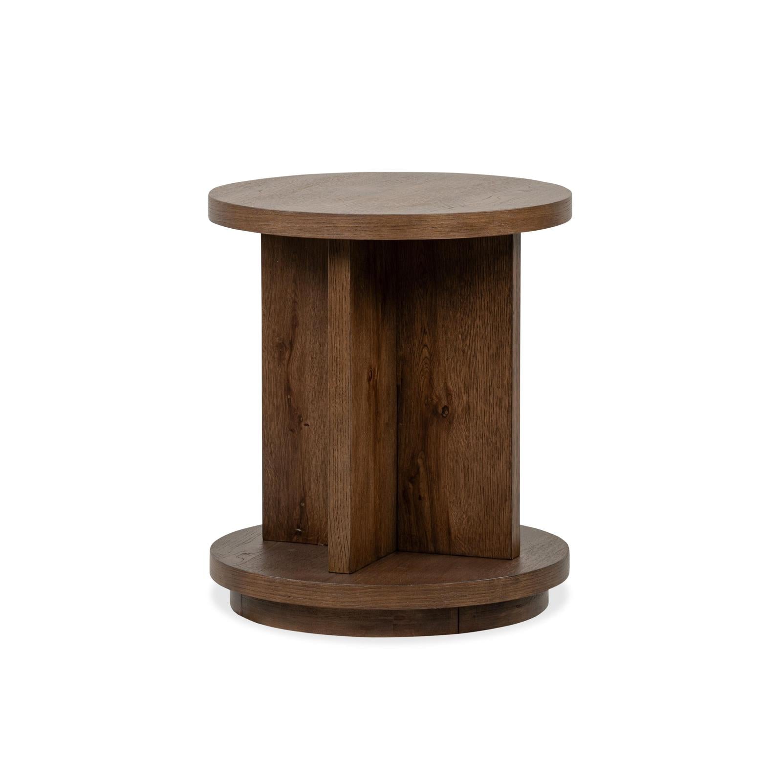 Magnussen Home Oswald Brown Round End Table