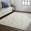 Feizy Anica 8011F Transitional Trellis & Lattice Rug in Ivory/Tan/Silver