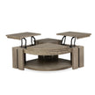 Magnussen Home Conrad Stone Harbor Grey Pie Shaped Lift Top Storage Cocktail Table With Casters