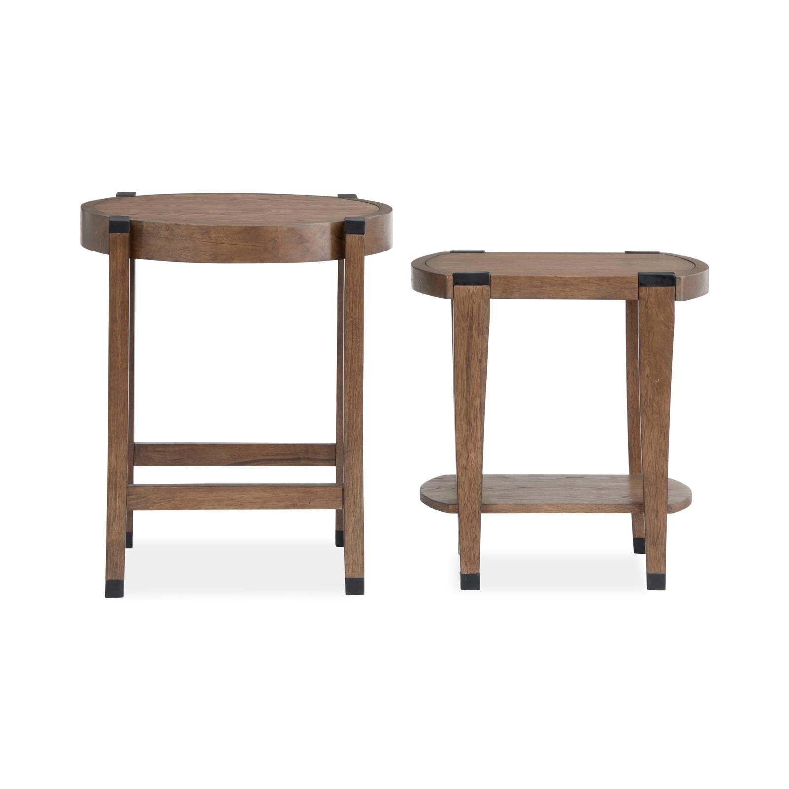 Magnussen Home Kaysen Wallaby And Matte Black End Table
