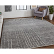 Feizy Alford 6913F Modern Checkered in Gray/Silver/Ivory
