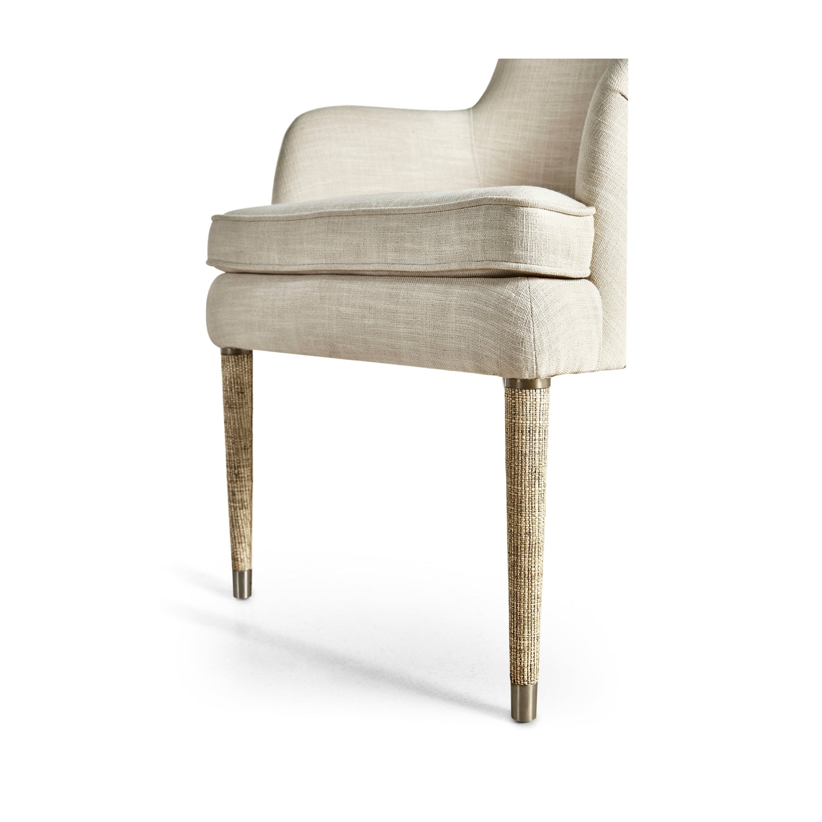 Jonathan Charles Shoal Linen & Grass Cloth Host Chair 500429-AC-C005-F058